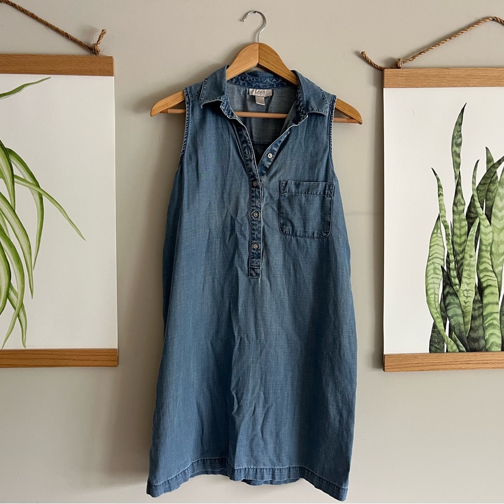 LOFT Light Blue Chambray Shirt